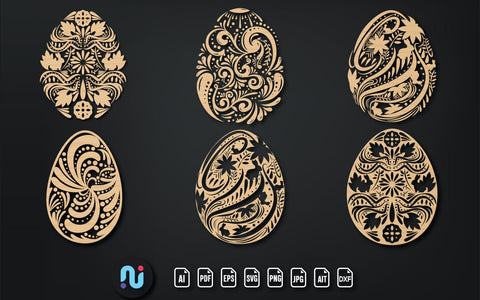 Laser/Paper Cut Easter Egg SVG Bundle SVG naemmiah021 