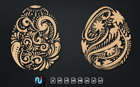 Laser/Paper Cut Easter Egg SVG Bundle SVG naemmiah021 