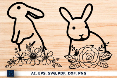 laser/Paper cut Floral Bunny SVG Bundle SVG MD JOYNAL ABDIN 