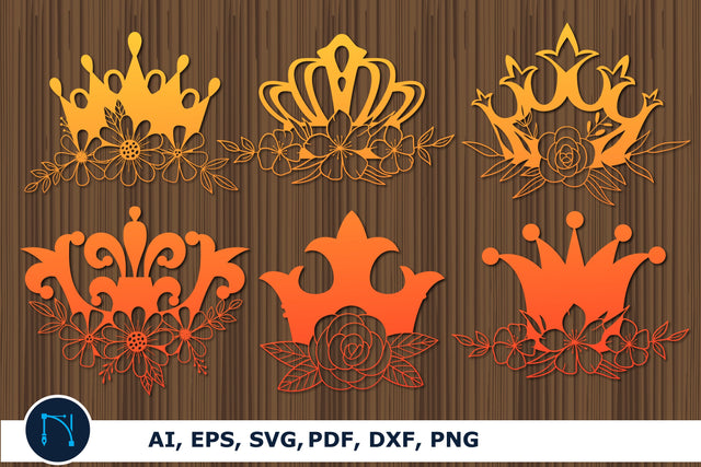 laser/paper cut floral Crown SVG bundle SVG MD JOYNAL ABDIN 