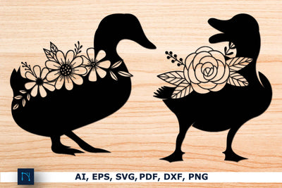 laser/Paper cut Floral Duck SVG Bundle SVG MD JOYNAL ABDIN 