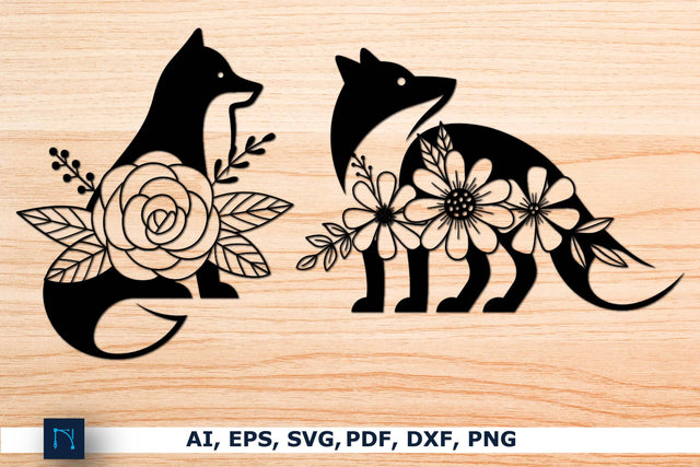 laser/Paper cut Floral Fox SVG Bundle SVG MD JOYNAL ABDIN 