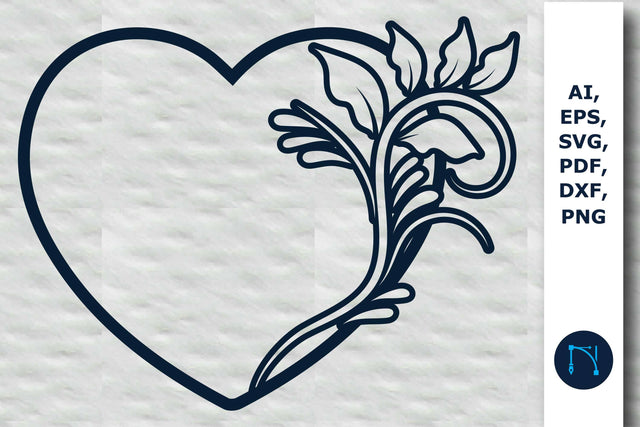 Laser/Paper cut floral Heart SVG SVG MD JOYNAL ABDIN 