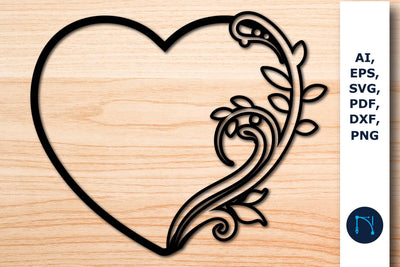 Laser/Paper cut floral Heart SVG SVG MD JOYNAL ABDIN 