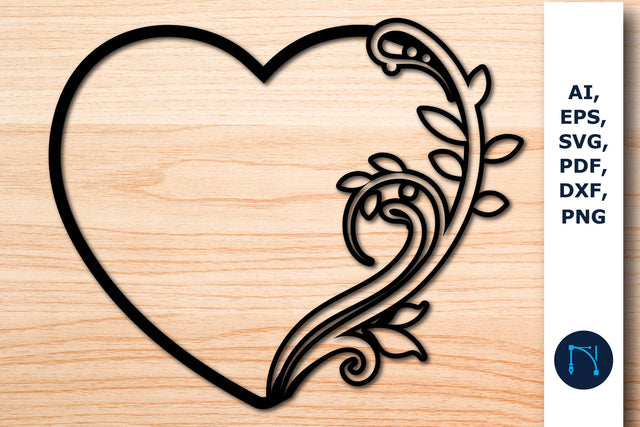 Laser/Paper cut floral Heart SVG SVG MD JOYNAL ABDIN 