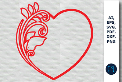 Laser/Paper cut floral Heart SVG SVG MD JOYNAL ABDIN 