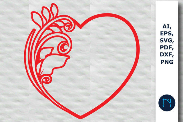 Laser/Paper cut floral Heart SVG SVG MD JOYNAL ABDIN 