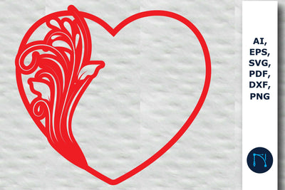 Laser/Paper cut floral Heart SVG SVG MD JOYNAL ABDIN 