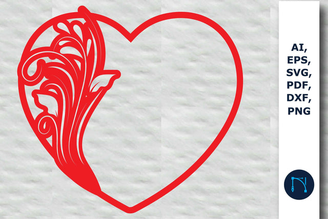 Laser/Paper cut floral Heart SVG SVG MD JOYNAL ABDIN 