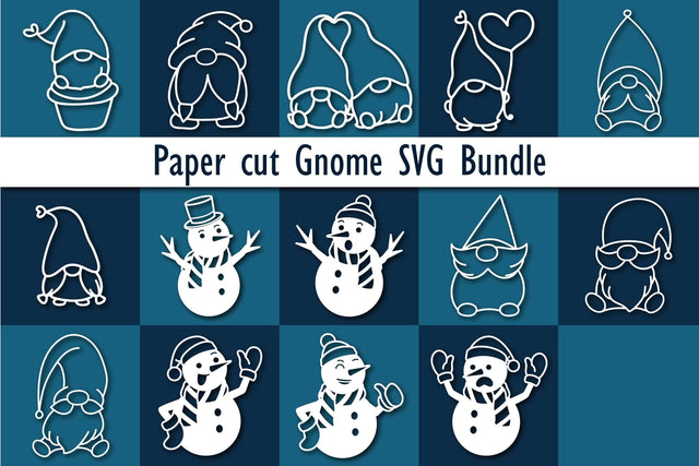 Laser/Paper cut Gnome SVG Bundle SVG MD JOYNAL ABDIN 