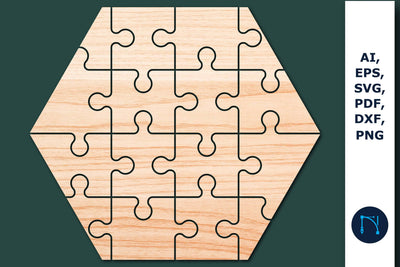 Laser/paper Cut hexagon Puzzle SVG vector SVG MD JOYNAL ABDIN 