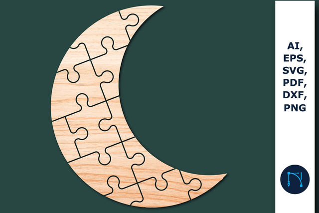 Laser/paper Cut moon Puzzle SVG vector SVG MD JOYNAL ABDIN 