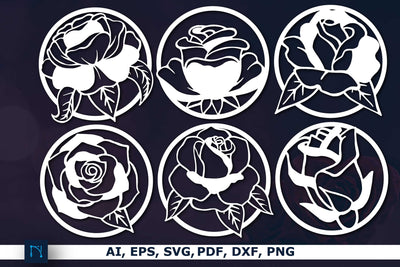 laser/Paper cut Rose Decor SVG bundle SVG MD JOYNAL ABDIN 