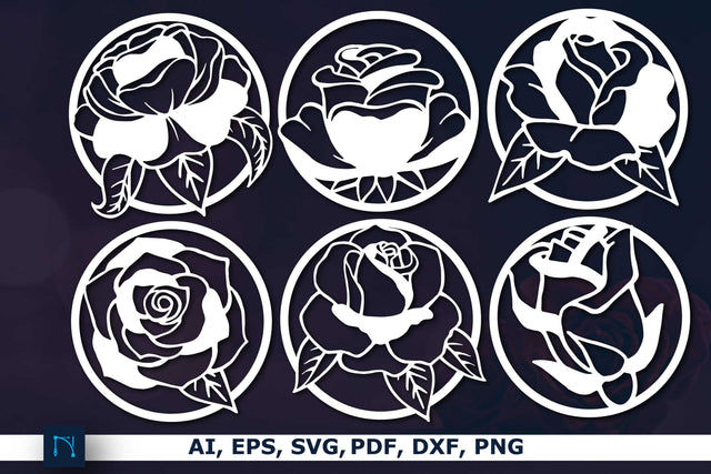laser/Paper cut Rose Decor SVG bundle SVG MD JOYNAL ABDIN 
