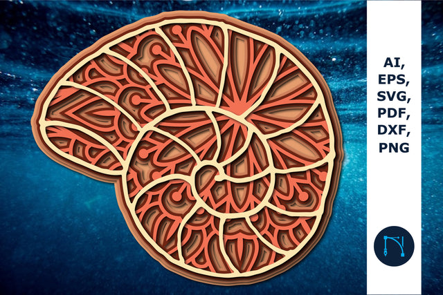 Laser/paper Cut Sea Shell SVG cut file SVG MD JOYNAL ABDIN 