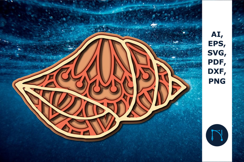 Laser/paper Cut Sea Shell SVG cut file - So Fontsy