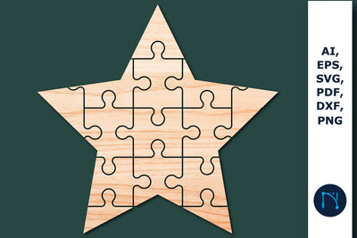 Laser/paper Cut Star Puzzle SVG vector SVG MD JOYNAL ABDIN 