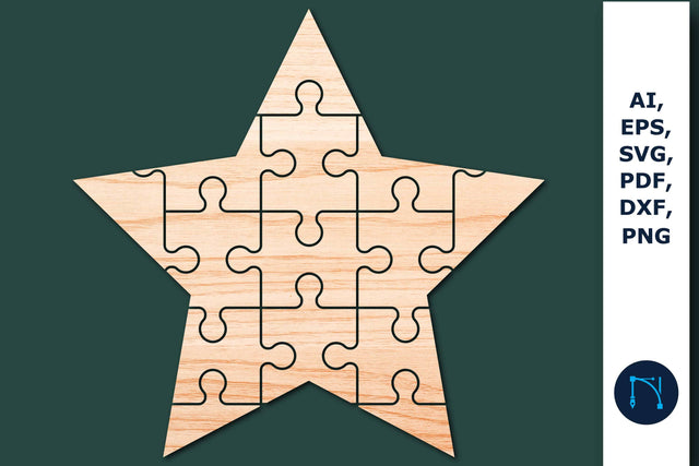 Laser/paper Cut Star Puzzle SVG vector SVG MD JOYNAL ABDIN 