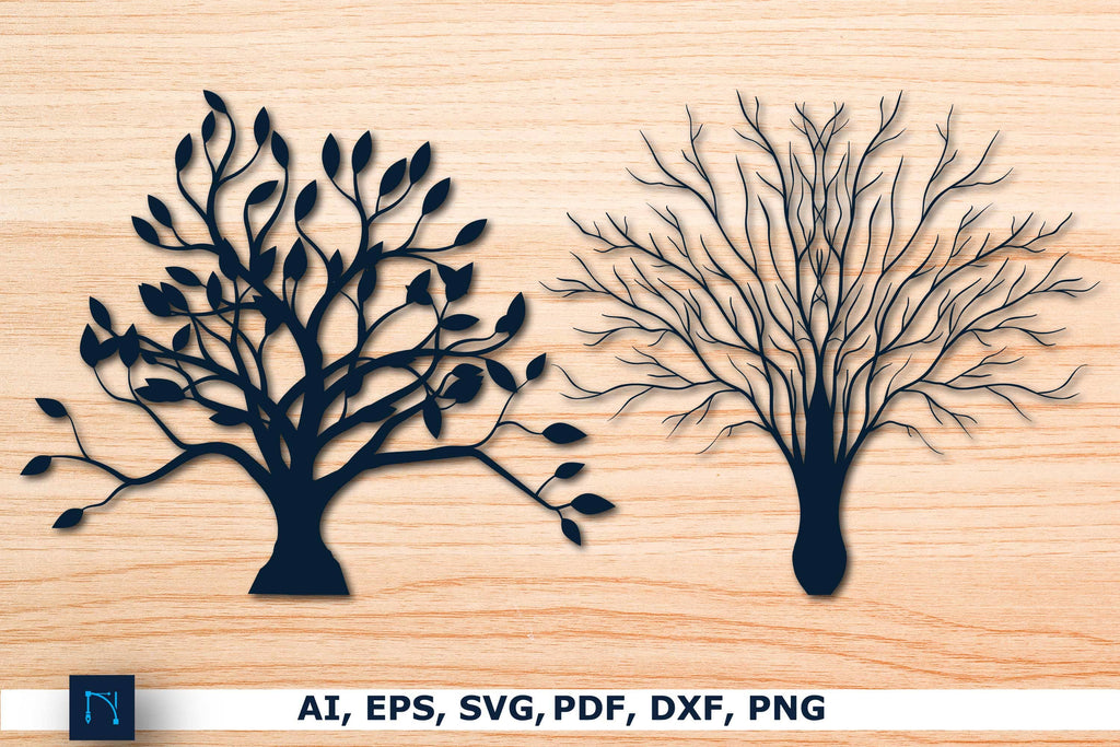 laser/Paper Cut Tree Art SVG Bundle - So Fontsy