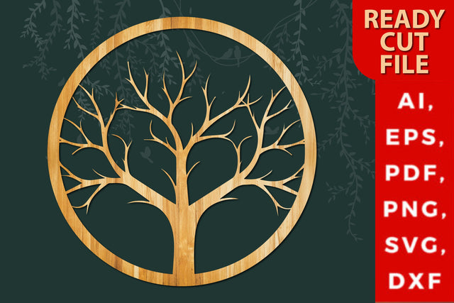 laser/paper cut tree SVG in a circle SVG MD JOYNAL ABDIN 