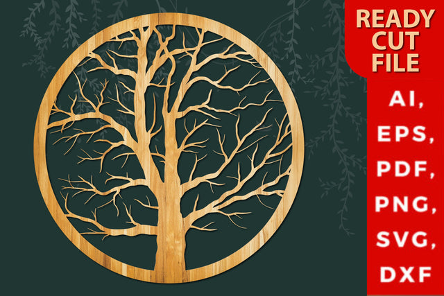 laser/paper cut tree SVG in a circle SVG MD JOYNAL ABDIN 
