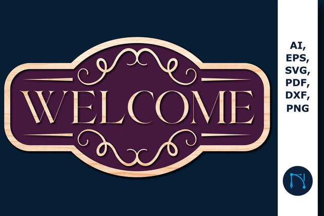 Laser/Paper cut welcome sign SVG SVG MD JOYNAL ABDIN 