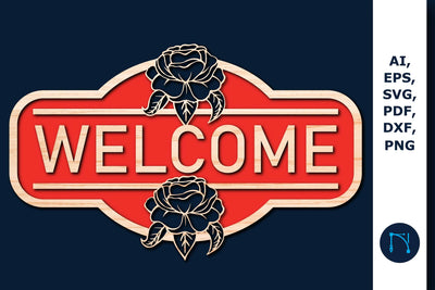 Laser/Paper cut welcome sign SVG SVG MD JOYNAL ABDIN 