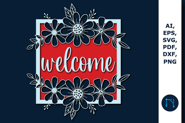 Laser/Paper cut welcome sign SVG SVG MD JOYNAL ABDIN 
