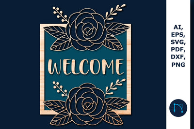 Laser/Paper cut welcome sign SVG SVG MD JOYNAL ABDIN 