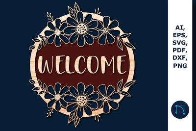 Laser/Paper cut welcome sign SVG SVG MD JOYNAL ABDIN 