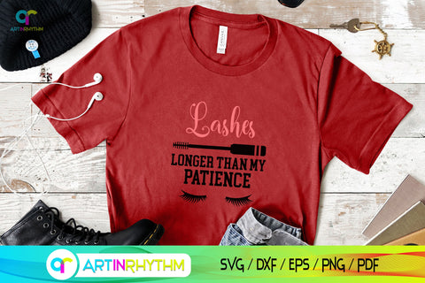 Lashes Longer Than My Patience Svg, Makeup Svg, Makeup Tools Svg SVG Artinrhythm shop 