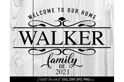 Last Name Monogram | Front Door Welcome sign | Home Decoration | Family Sign SVG March Design Studio 