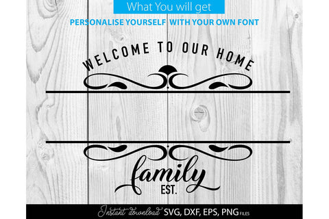 Last Name Monogram | Front Door Welcome sign | Home Decoration | Family Sign SVG March Design Studio 