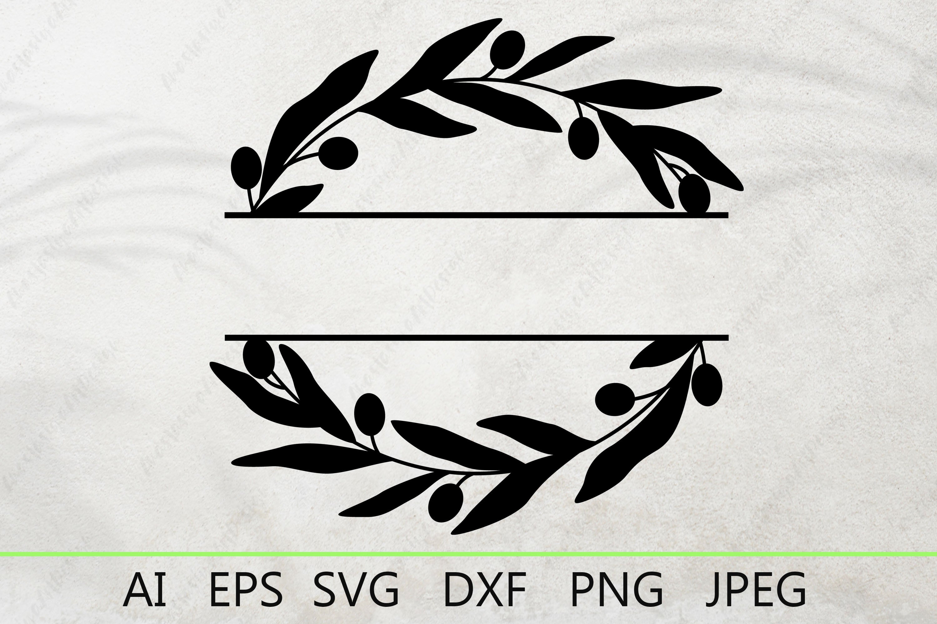 Split floral monogram svg, Split Floral Frame SVG, Floral Border svg