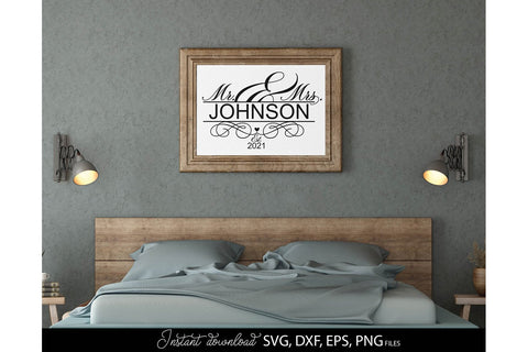Last Name Sign | Wedding Sign | Mr And Mrs SVG SVG March Design Studio 
