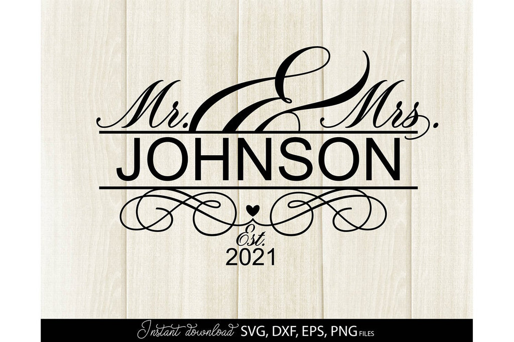 Mr and Mrs Sign SVG | Just Married SVG | Wedding Sign SVG | PNG - So Fontsy