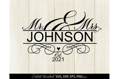 Last Name Sign | Wedding Sign | Mr And Mrs SVG SVG March Design Studio 