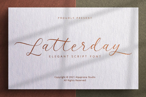 Latterday - Elegant Script Font Font Alpaprana Studio 