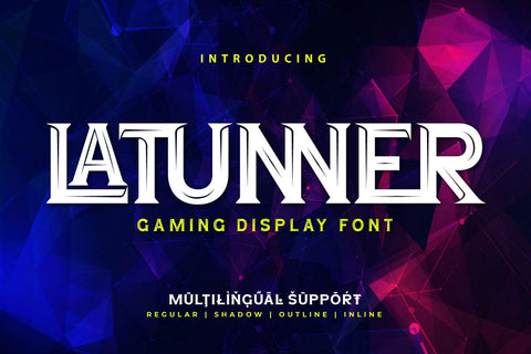 Latunner - Gaming Display Font Font twinletter 
