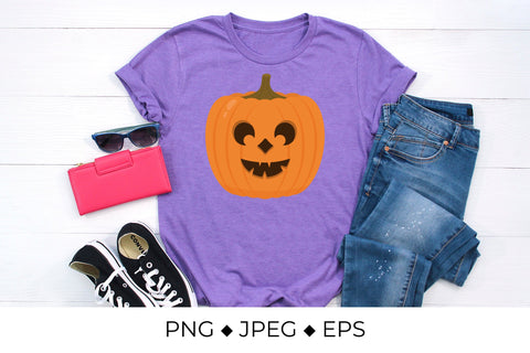 Laughing Halloween Pumpkin. Cute Jack-o'-Lantern Sublimation LaBelezoka 