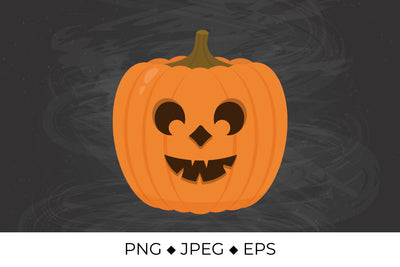 Laughing Halloween Pumpkin. Cute Jack-o'-Lantern Sublimation LaBelezoka 