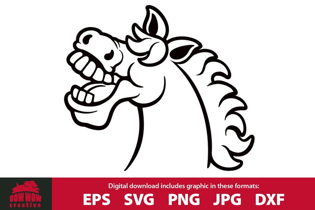 Laughing Horse SVG Cutting File and Clipart SVG Bow Wow Creative 