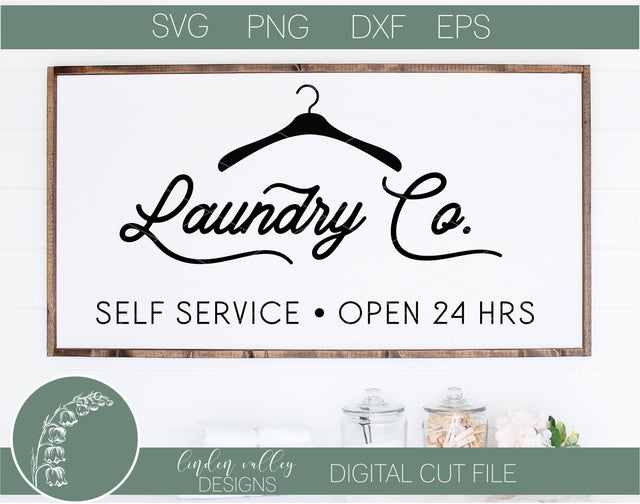 Laundry Co Self Service SVG|Laundry Room SVG|Farmhouse Laundry SVG SVG Linden Valley Designs 