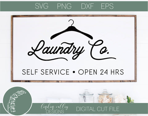 Laundry Co Self Service SVG|Laundry Room SVG|Farmhouse Laundry SVG SVG Linden Valley Designs 