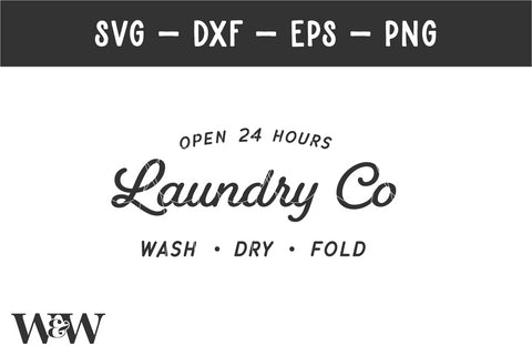 Laundry Co Wash Dry Fold SVG | Laundry Sign SVG SVG Wood And Walt 