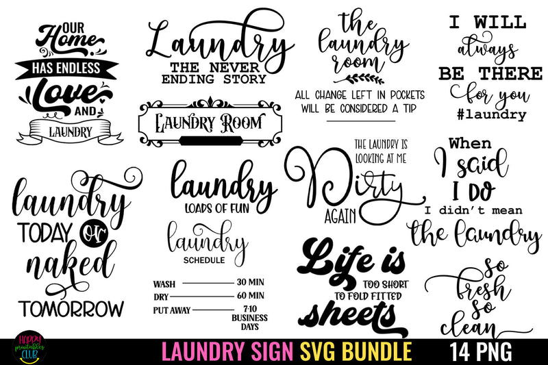 Laundry Room Sign SVG Bundle I Funny Laundry SVG Bundle SVG Happy Printables Club 