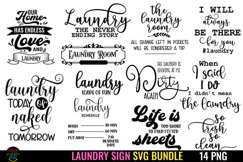 Laundry Room Sign SVG Bundle I Funny Laundry SVG Bundle SVG Happy Printables Club 