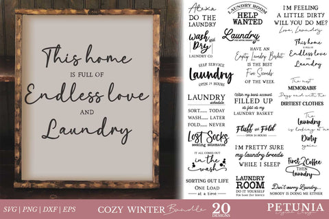 Laundry Room SVG Bundle | Farmhouse Sign Bundle SVG Petunia Digital Design 