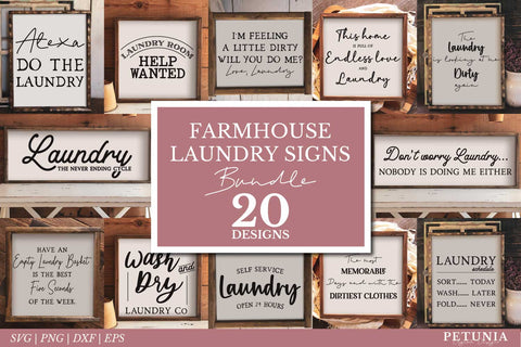 Laundry Room SVG Bundle | Farmhouse Sign Bundle SVG Petunia Digital Design 