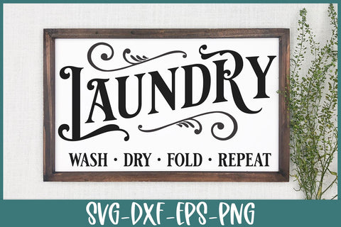 Laundry Room SVG | Farmhouse Laundry Sign SVG B Renee Design 